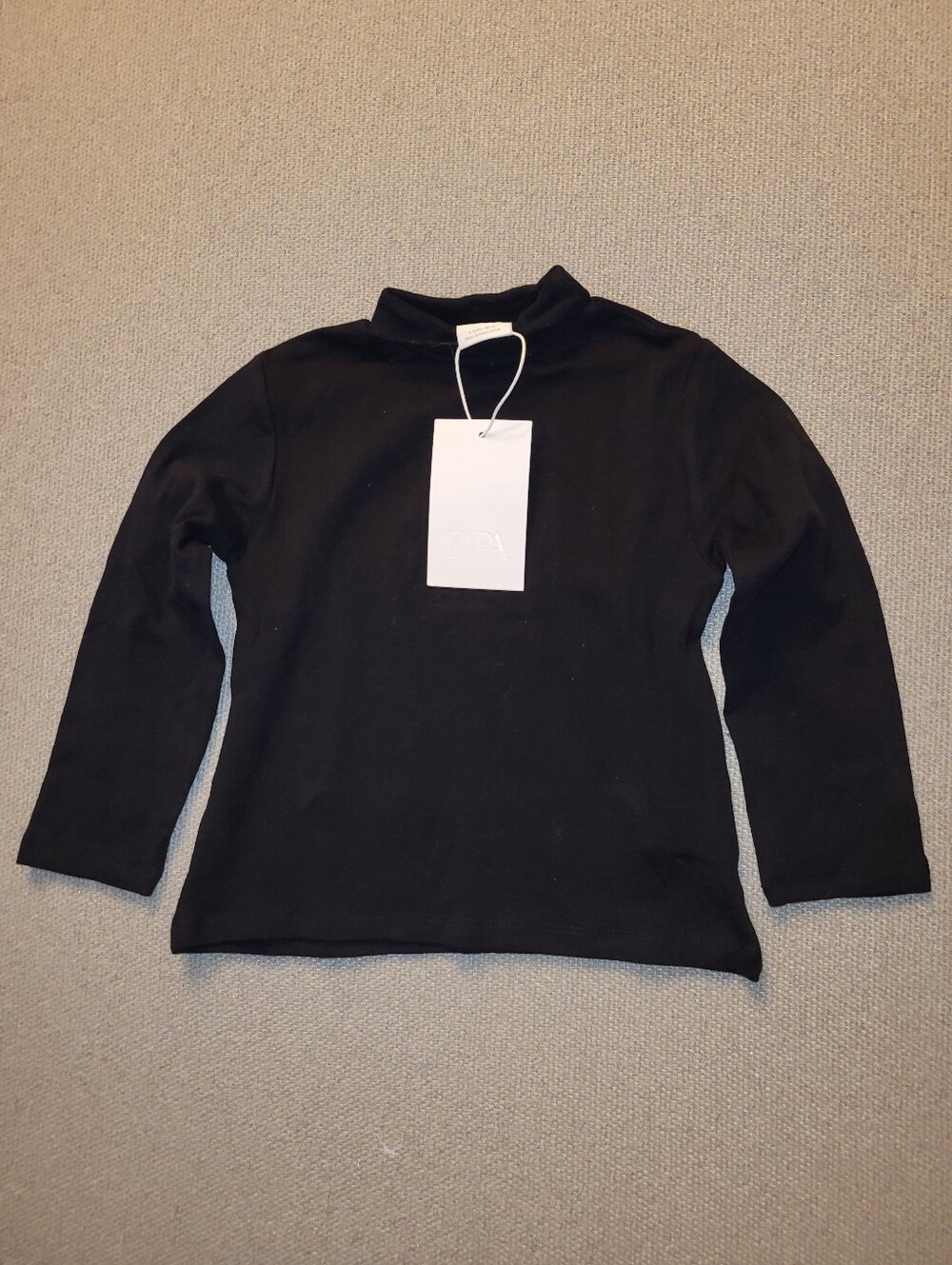Zara Size 3 Years Black Longsleeve Turtleneck Shirt NWT